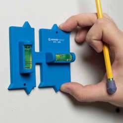 WTL-32M - Wall Box Template & Level for Metal Boxes, 1-Gang and 2-Gang