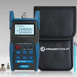 Fiber Optic Power Meter with Data Storage (-50 to +26 dBm) and FC/SC/LC Adapters