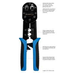 UC-4511 - RJ45 & RJ11/12 Modular Pass-through Crimper with Tail Crimping Slots