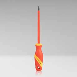 Cabinet Slotted Insulated Screwdriver, 1/4