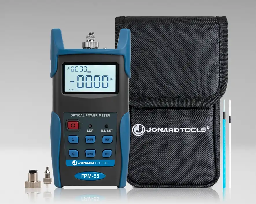 FPM-55 - Fiber Optic Power Meter with Data Storage (-50 to +26 dBm) and FC/SC/LC Adapters