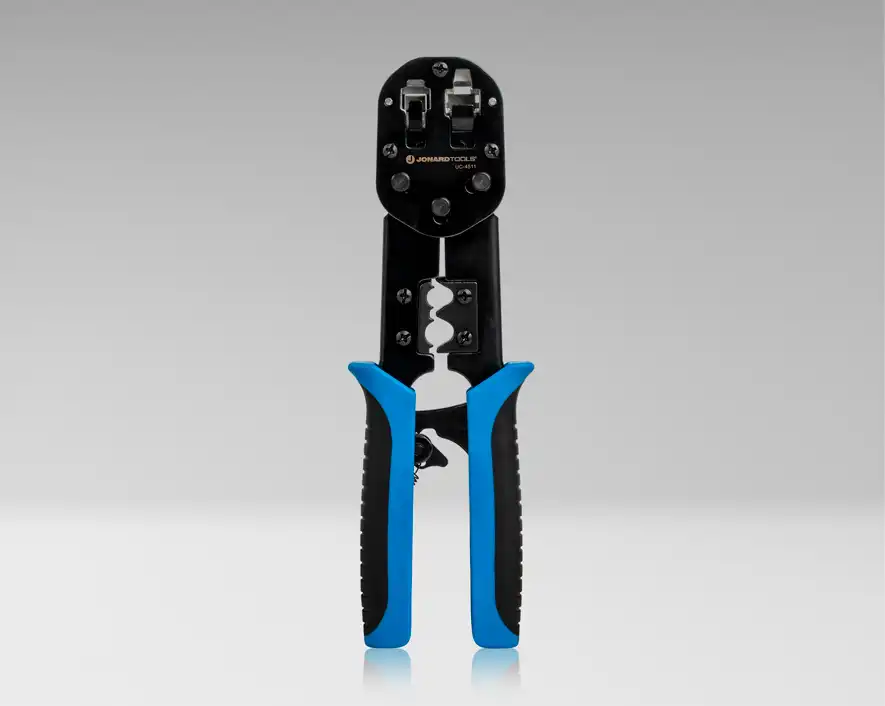 RJ45 & RJ11/12 Modular Pass-through Crimper with Tail Crimping Slots