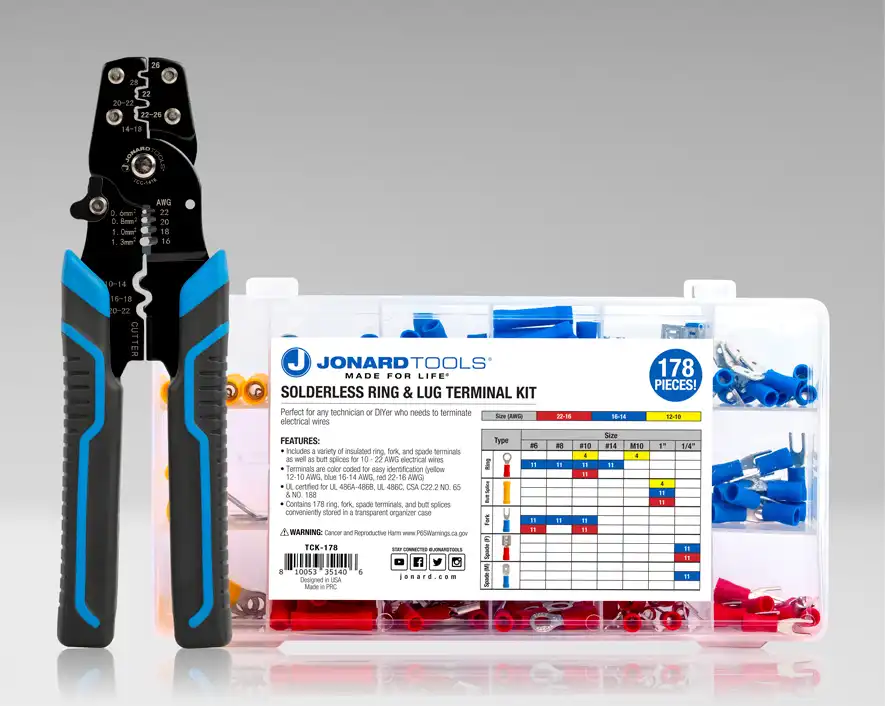 Solderless Ring/Lug Terminal Kit with Crimper