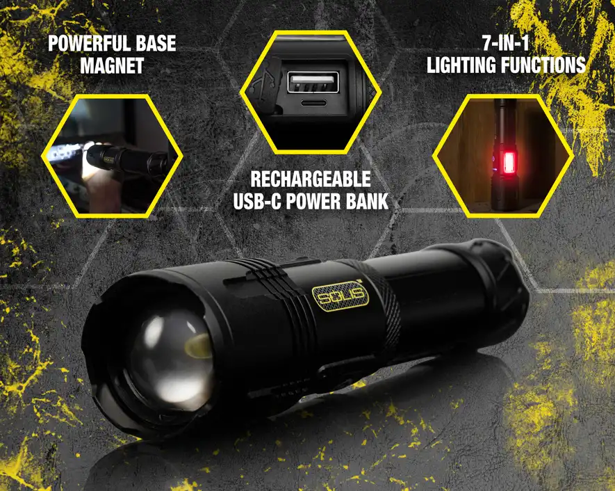 SolisΓäó Rechargeable Tactical Flashlight