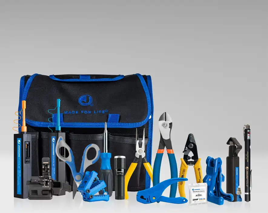 Fiber Prep Kit with Connector Cleaner, Fiber Cleaver, & Visual Fault Locator+